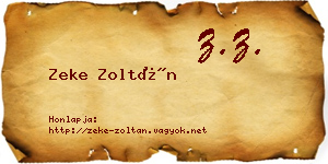 Zeke Zoltán névjegykártya