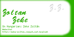 zoltan zeke business card